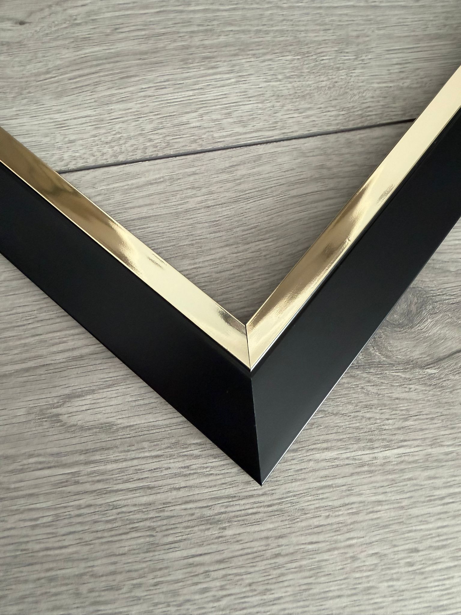 Matrix Contemporary Bevel Photo Frame Black Gold Edge - Image 2