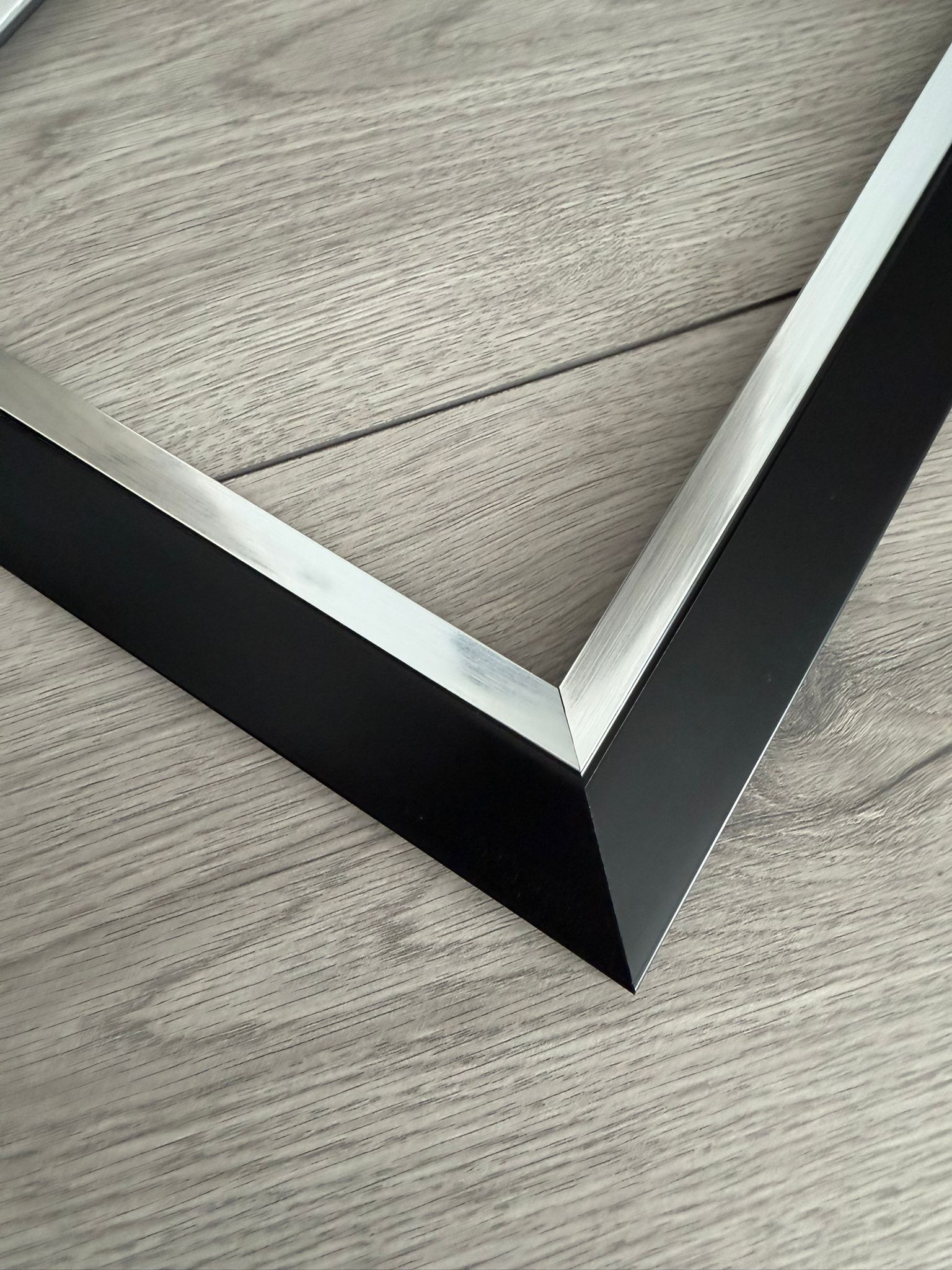 Matrix Contemporary Bevel Photo Frame Black Silver Edge - Image 2