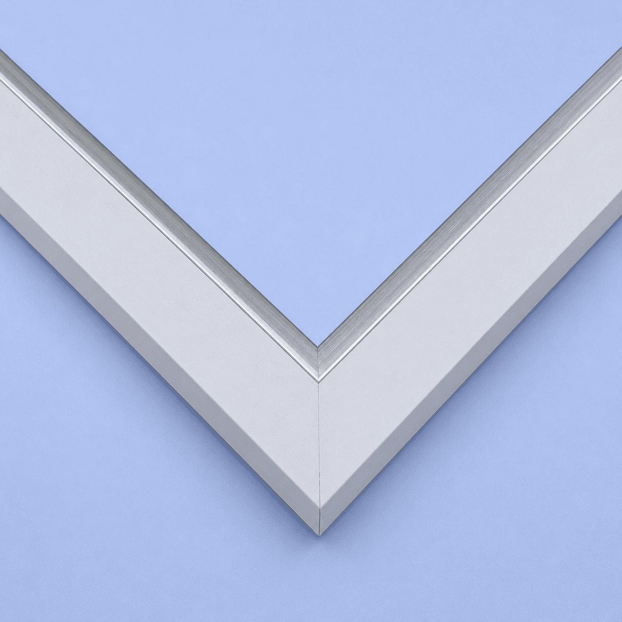 Modern Edge Picture Photo Frame White Silver Edge - Image 2